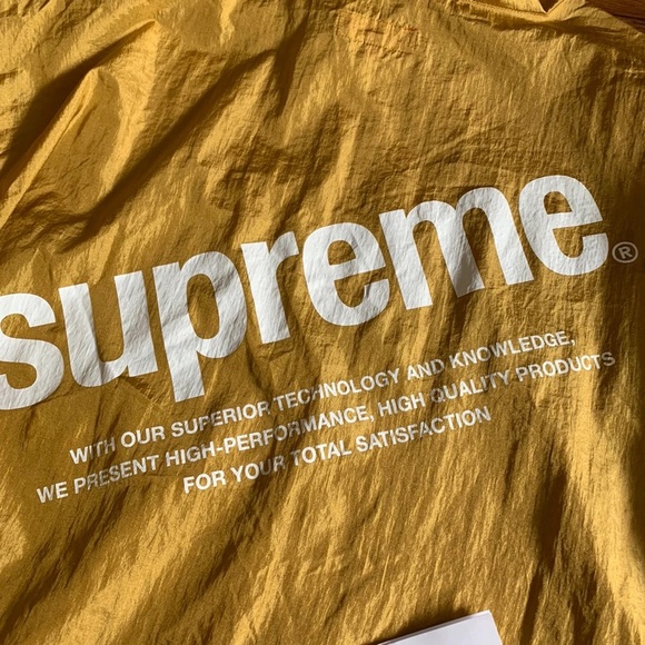 Supreme Packable Poncho & small separate supreme pack bag Size large Color Gold - Picture 3 of 6